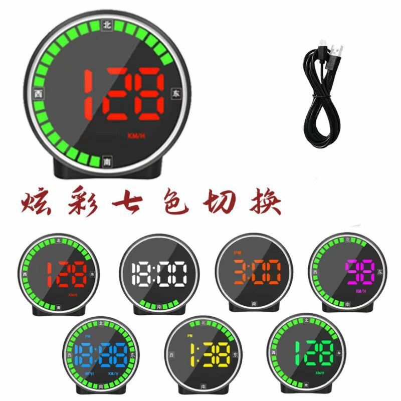 HUD OBD2 дисплей скорости авто с RGB подсветкой, приборная панель, двойной USB автомобильный зарядный адаптер в
