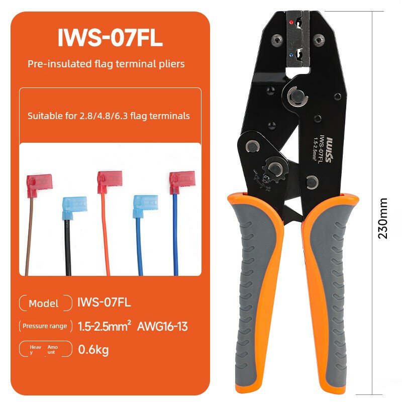 IWISS IWS-07FL Клещи для обжима флаговых клемм для надежных соединений проводов