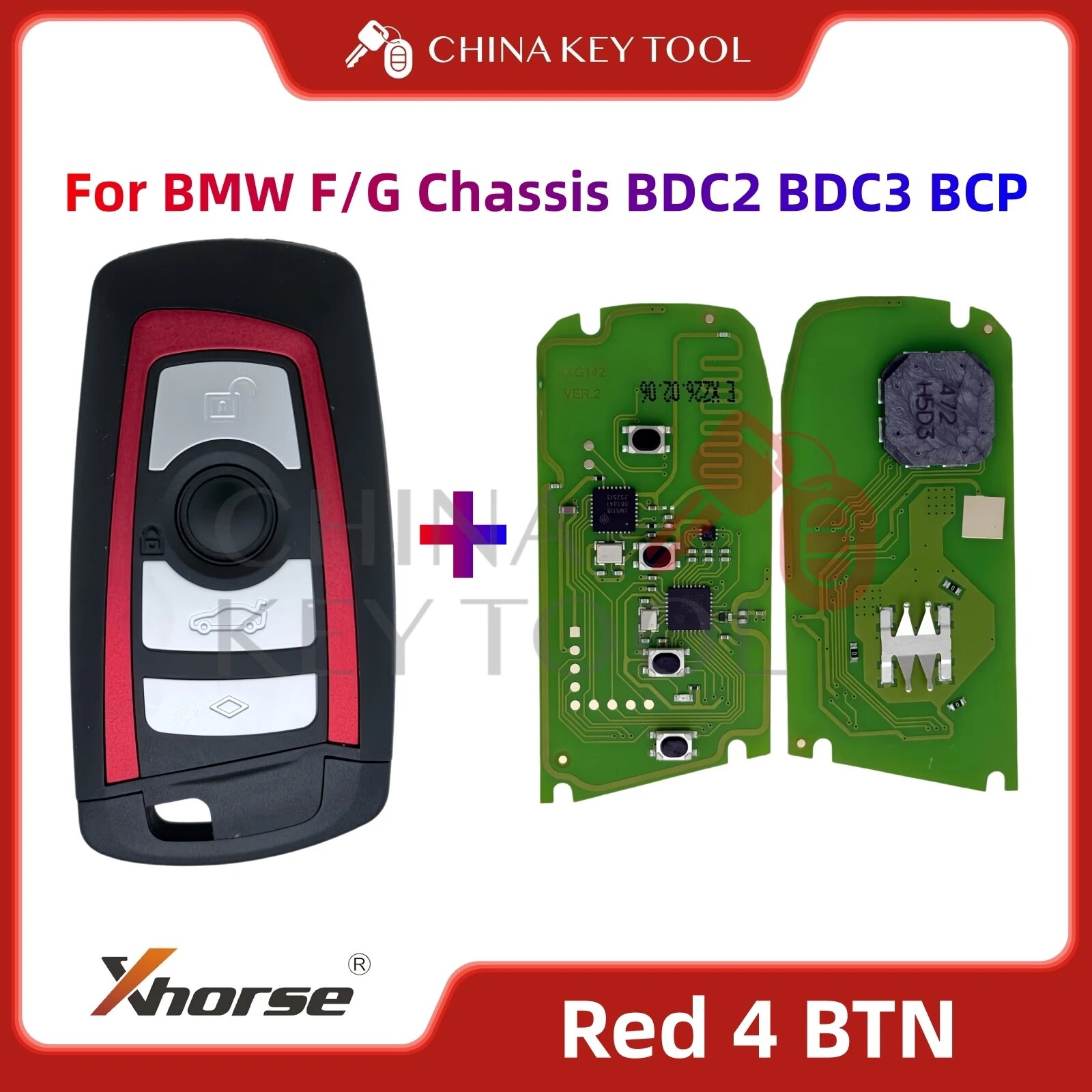 Ключ Xhorse Red 4 BTN BMW F/G BDC2 BDC3 BCP