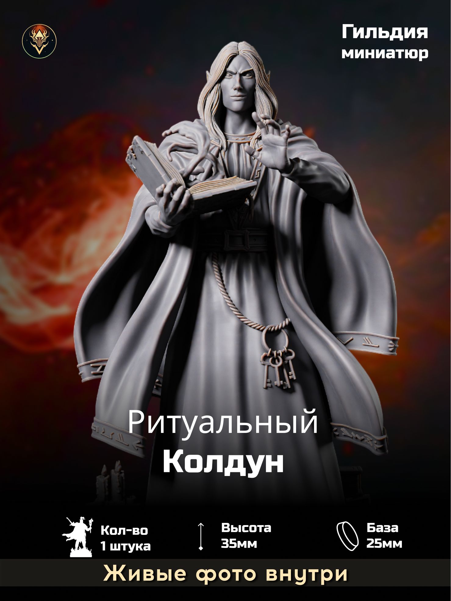 Ритуальный колдун. Миниатюра DnD