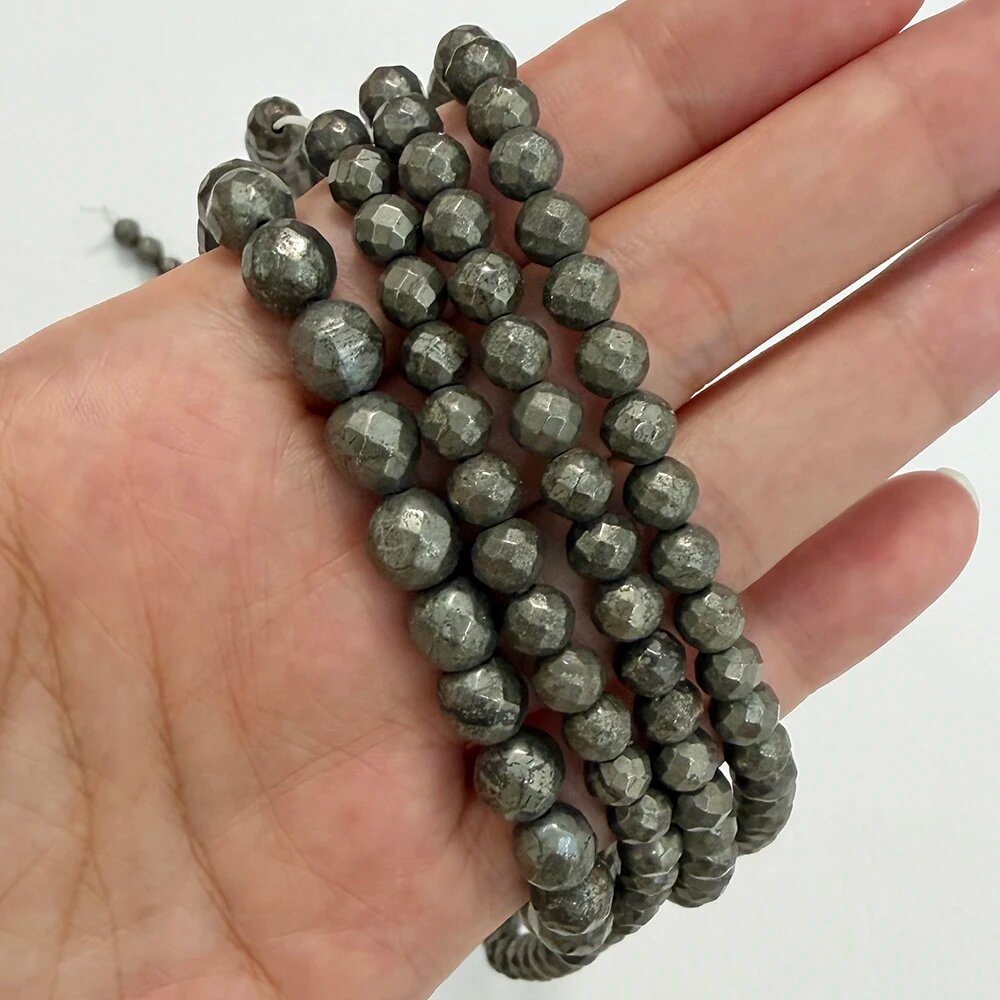 Бусины пирит круглые 6 мм, 59-63 шт. Tony and Beads