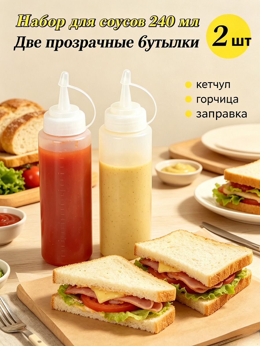 Емкость для соуса 240 мл 2 шт пластик