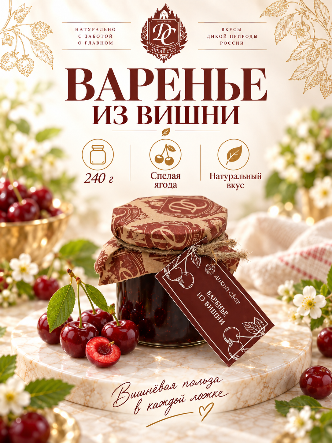 Варенье из вишни 240гр