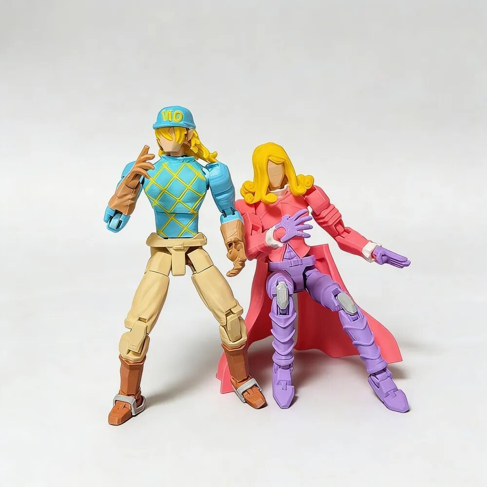 Подвижные экшен-фигурки Джонни Джостар и Джайро Цеппели, Steel Ball Run JoJo's Bizarre Adventure, коллекционная модель