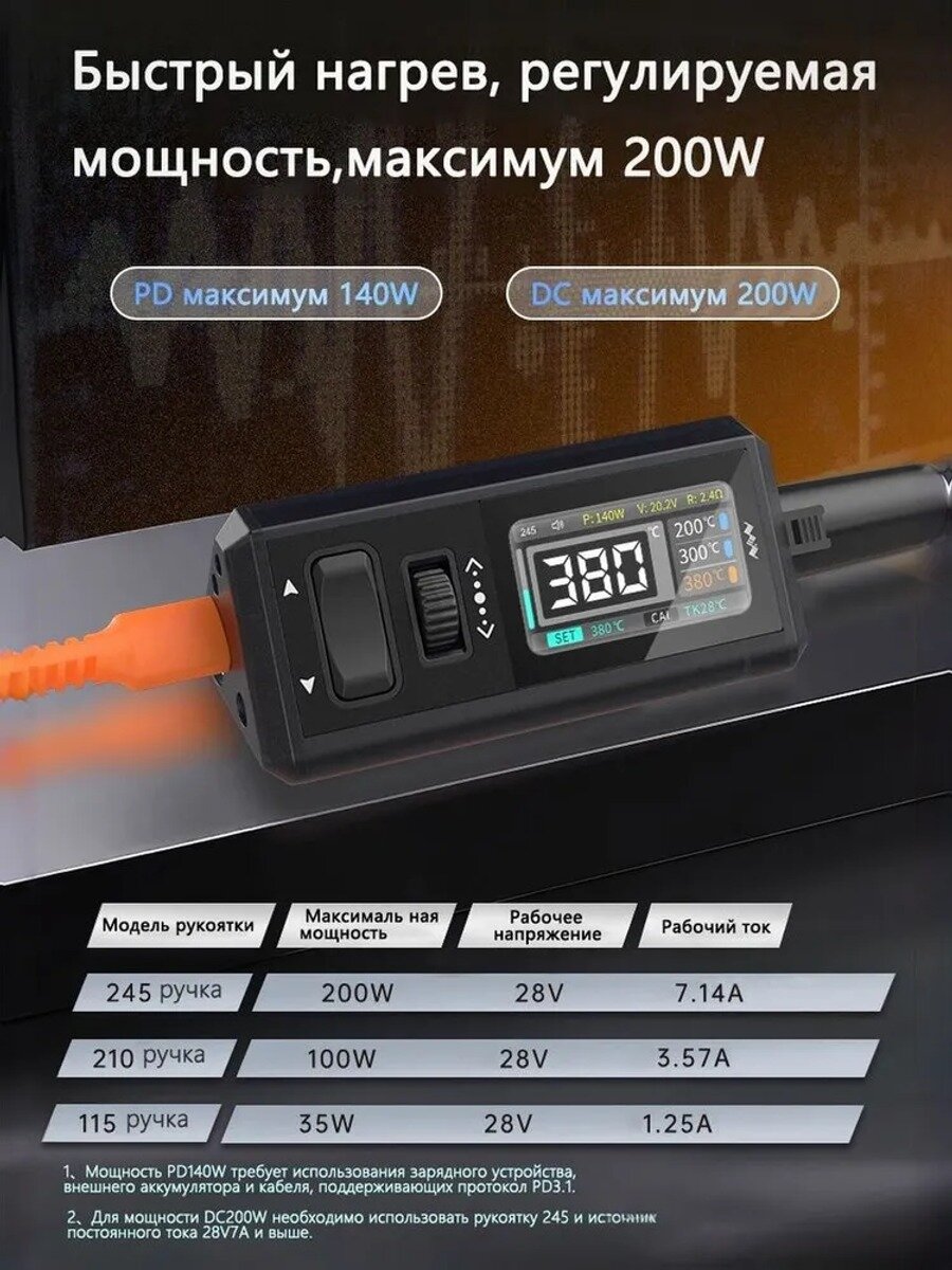 Паяльная станция MINIWARE 100 Вт W, миниатюрный мини-паяльник, высококачественный дисплей, выбор нескольких языков