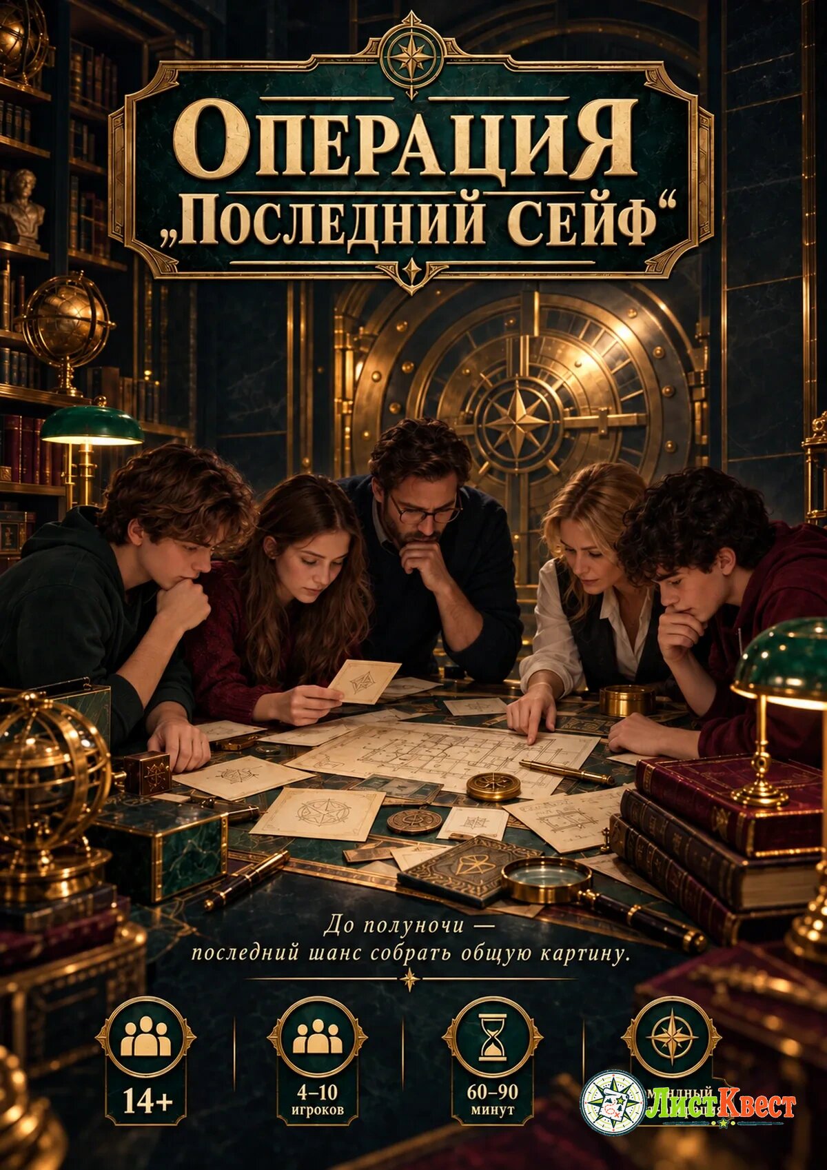 Квест «Операция «Последний сейф» — полный PDF-комплект для домашней печати
