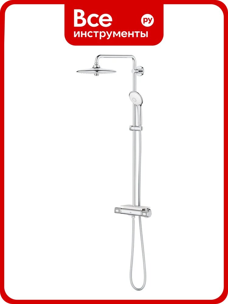 Душевая система Grohe 260 поворотная с термостатом, душ кругл хром 27296003 00000088390