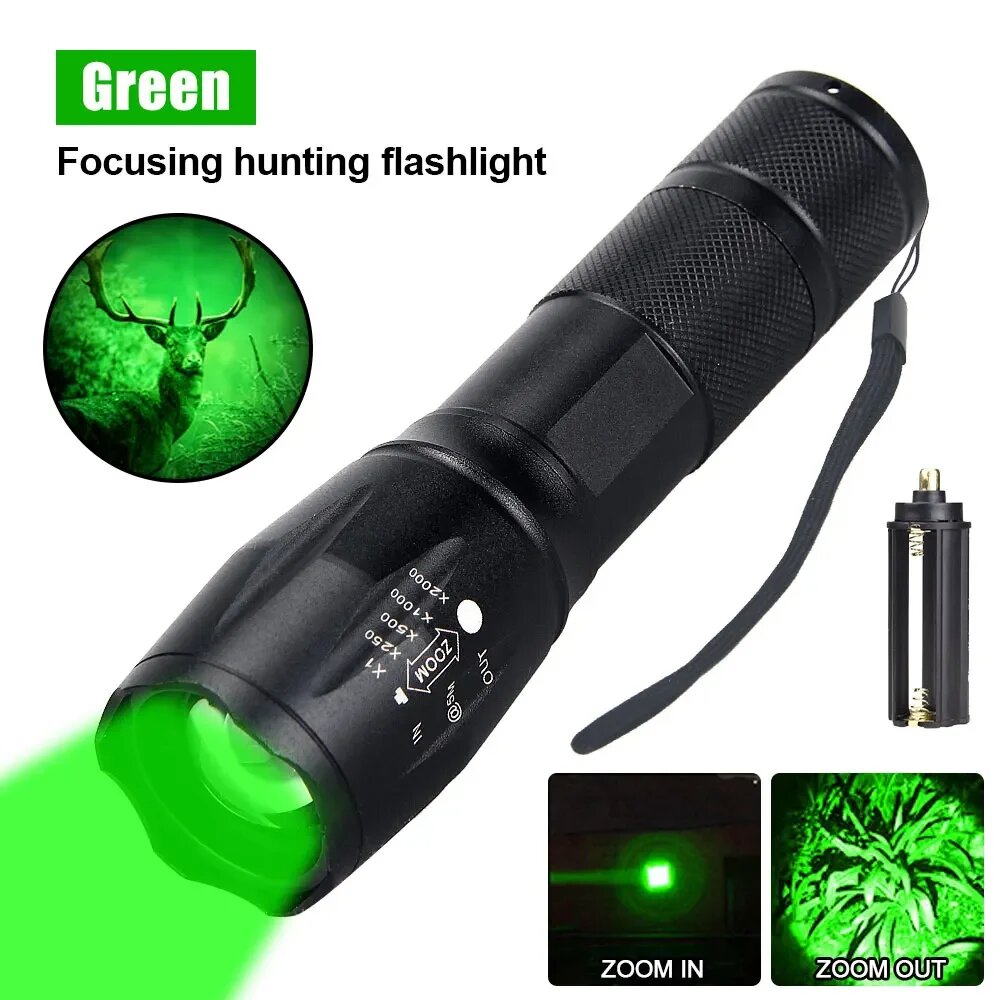 Зеленый тактический фонарь VASTFIRE, 1 Green No Battery