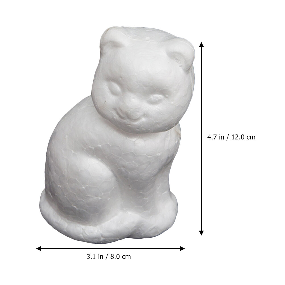 10 Штук Белые Пенопластовые Модели Для Создания Поделок Форма Кота 7X8X12Cm