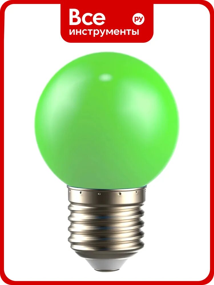 Светодиодная декоративная лампа IEK Lighting g45 шар 1вт 230в зеленый e27 LLE-G45-1-230-G-E27