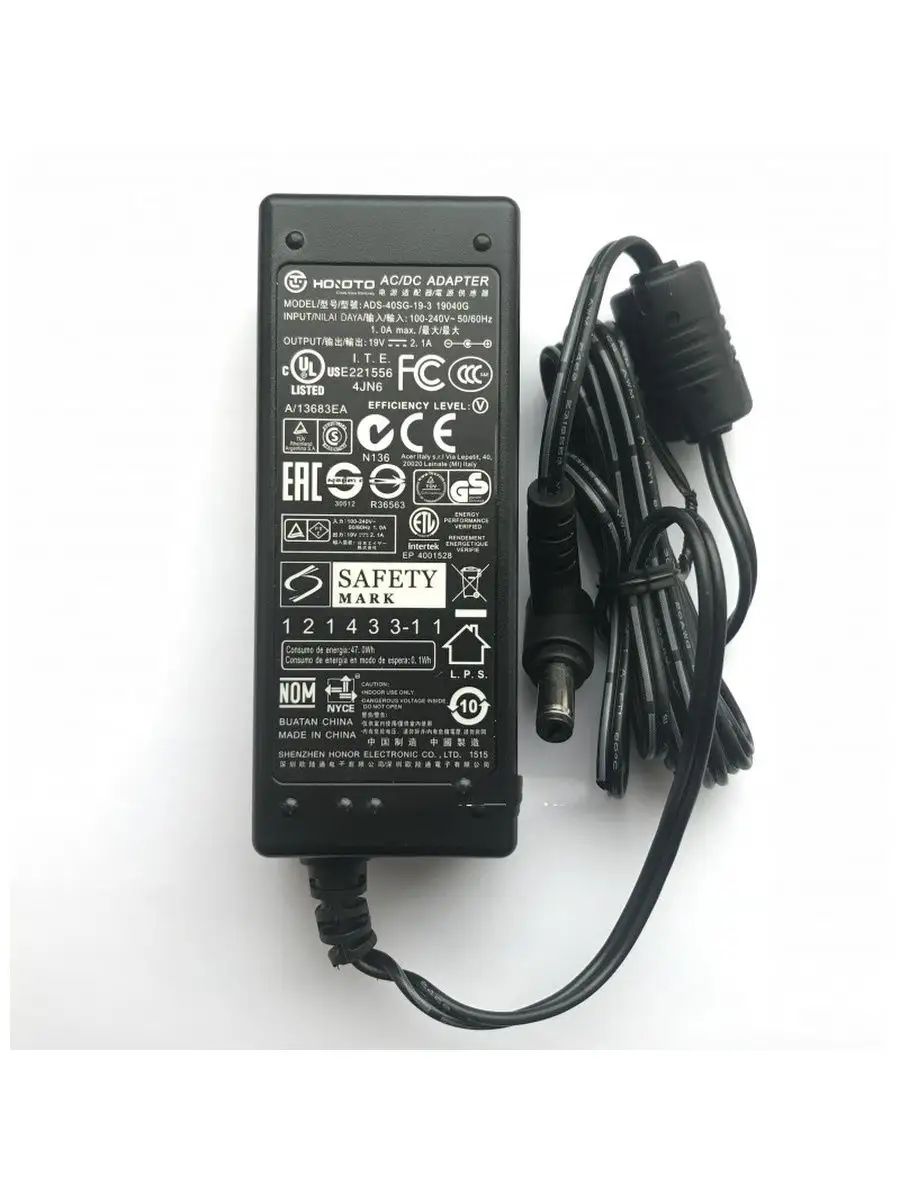 Адаптер блок питания для монитора ViewSonic VX2263SMHL VS15701 VX2263Smhl-W VX2776SMHD VX2370 Acer Packard Bell Maestro 236D 19V-2.1A