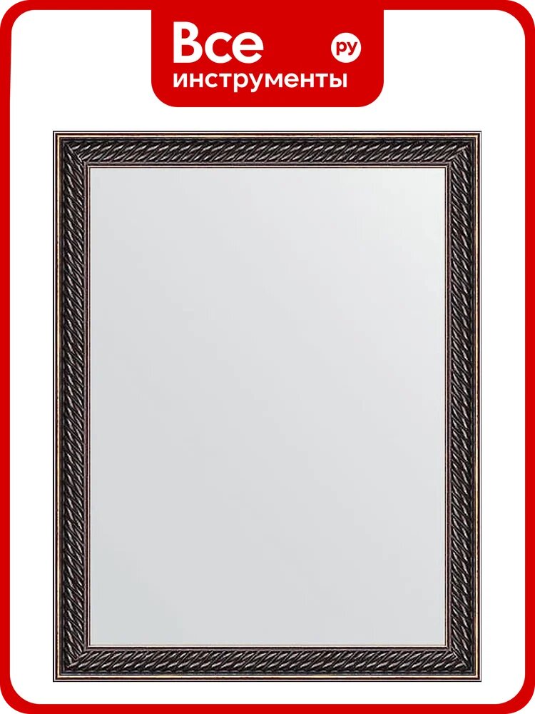 Зеркало EVOFORM в багетной раме - витой махагон 28 mm (35x45 cm) 1328