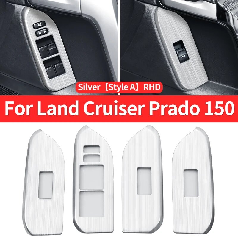 Декор кнопок стеклоподъемника Toyota Land Cruiser Prado 150 Silver Style A RHD