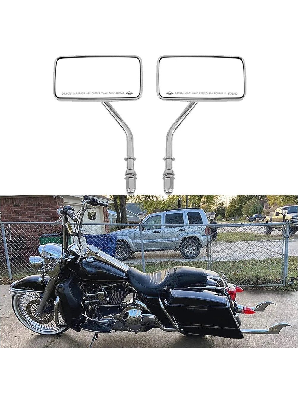 Хромированные зеркала заднего вида для Harley Dyna Softail Touring Sportster XL 883 1200