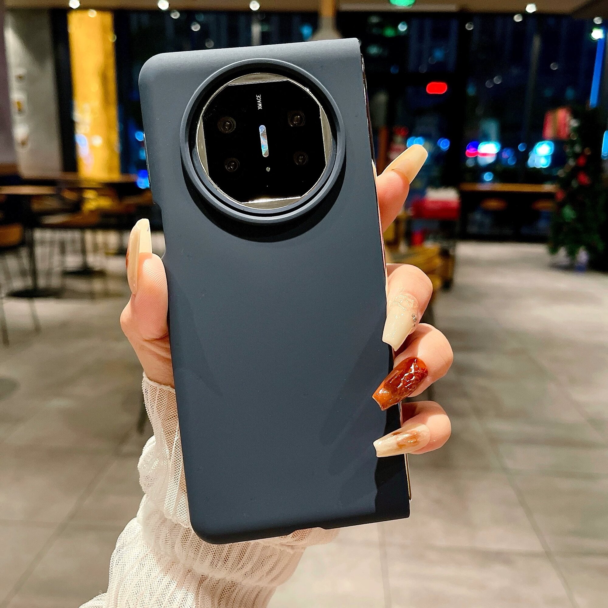 Чехол из жидкого силикона для Huawei Mate X5, цвет ночное синее, одиночный задний, гибкая защита от ударов для