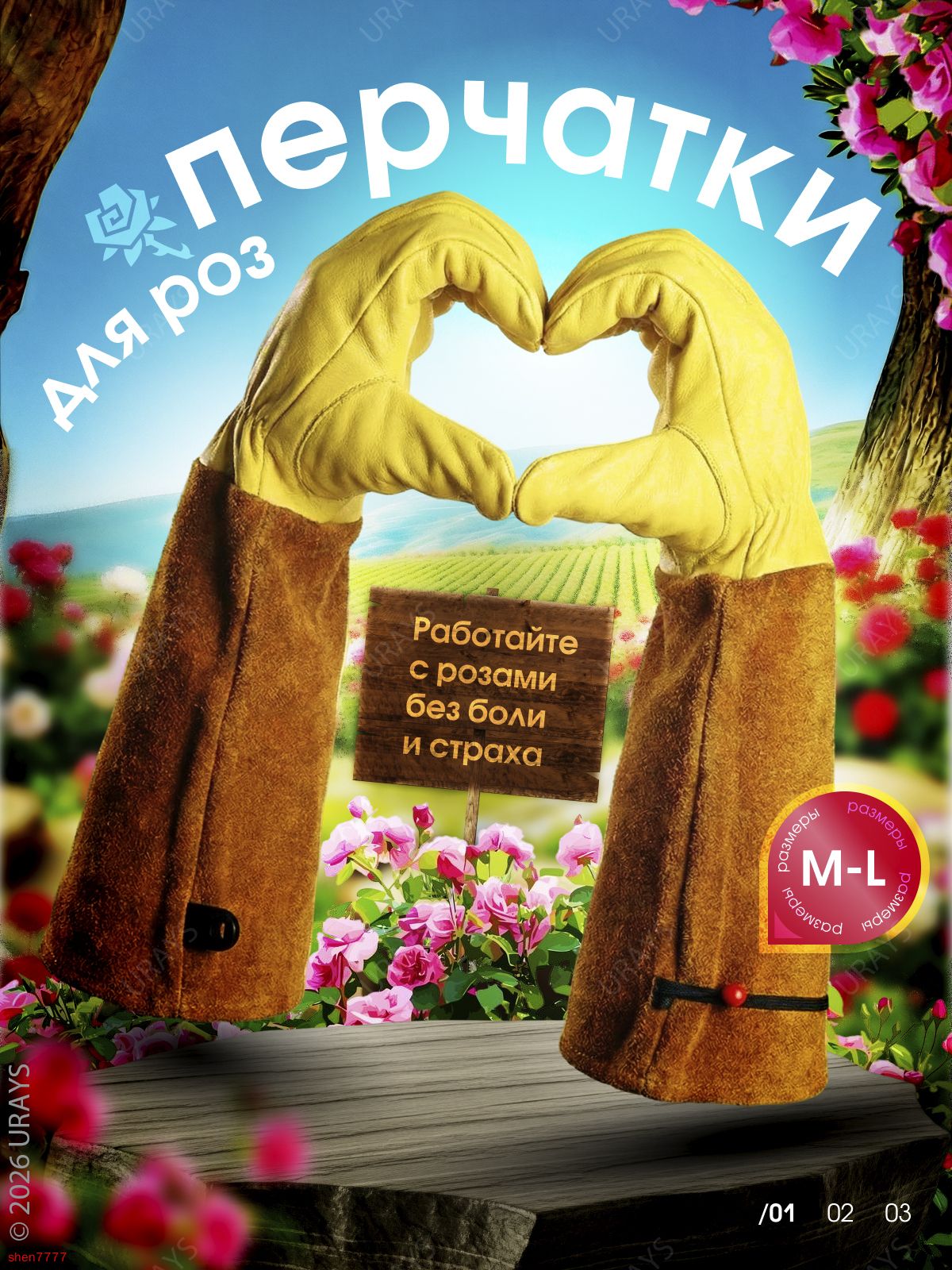 Перчатки хозяйственные, размер M, 1 пара, Артикул: 5590769730
