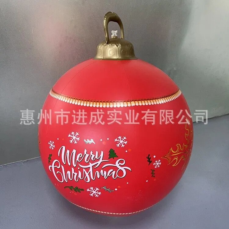 Надувной новогодний шар ПВХ, Красный Merry Christmas (сер.185 B)