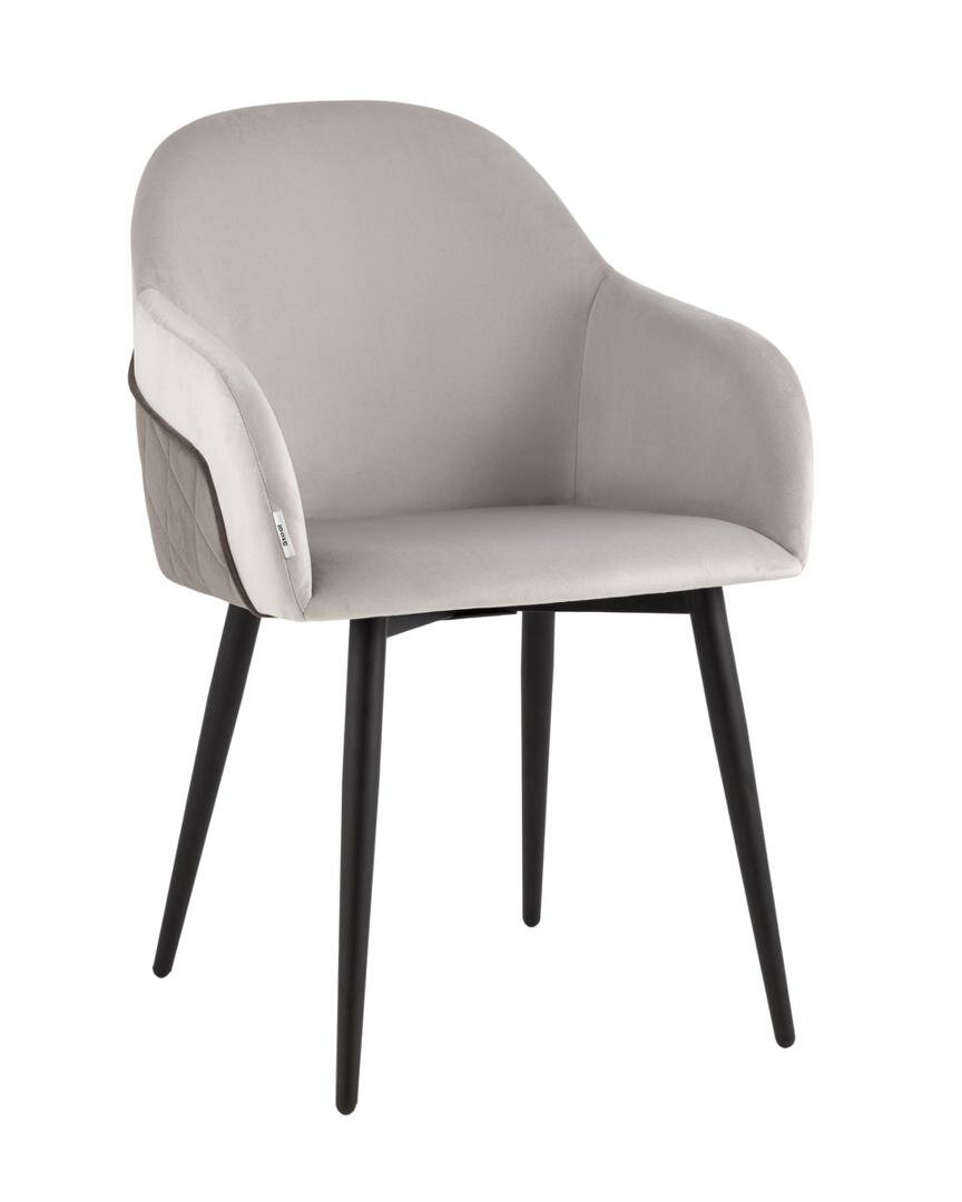 Stool Group Стул Новел велюр светло-серый с темно-серой спинкой, 80,5*53*58,8 см, арт. УТ000039824