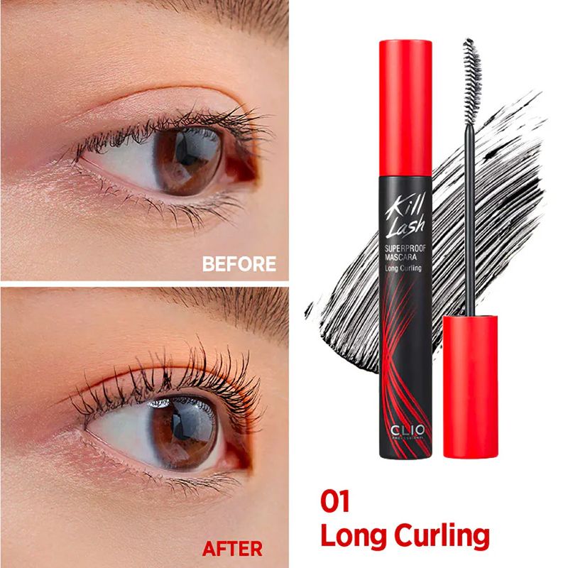 CLIO Черная тушь для ресниц (01 Long Curling) Kill Lash Superproof Mascara 7g, корейская косметика