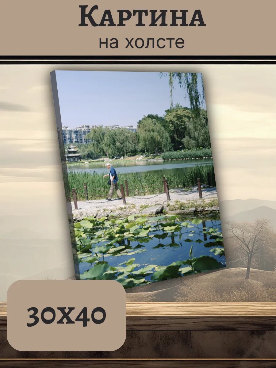 Картина Постер Китай China 30x40 с видом на парк