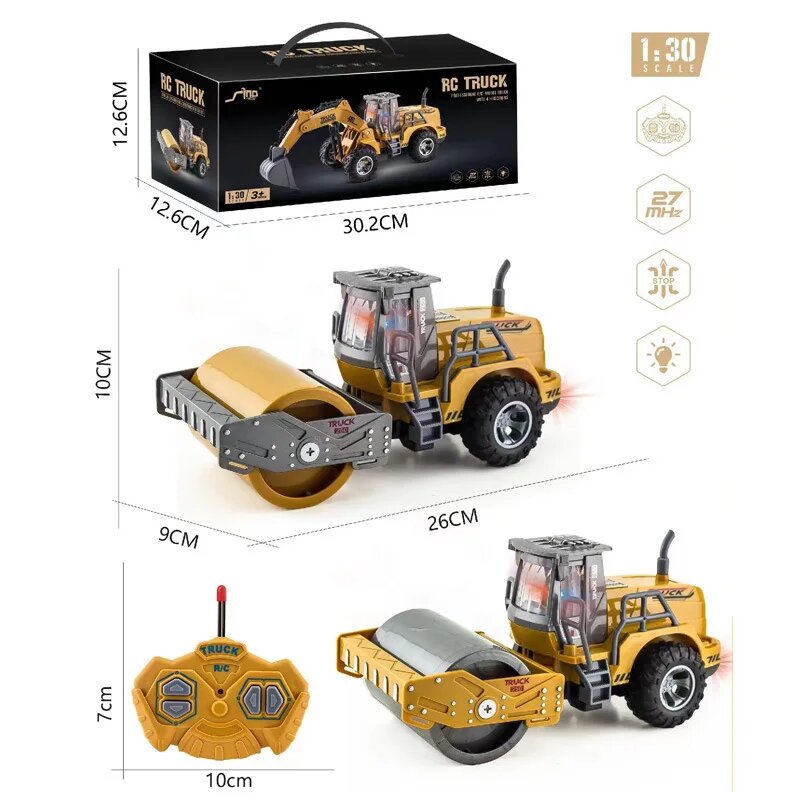Радиоуправляемый бульдозер Road roller 1:30