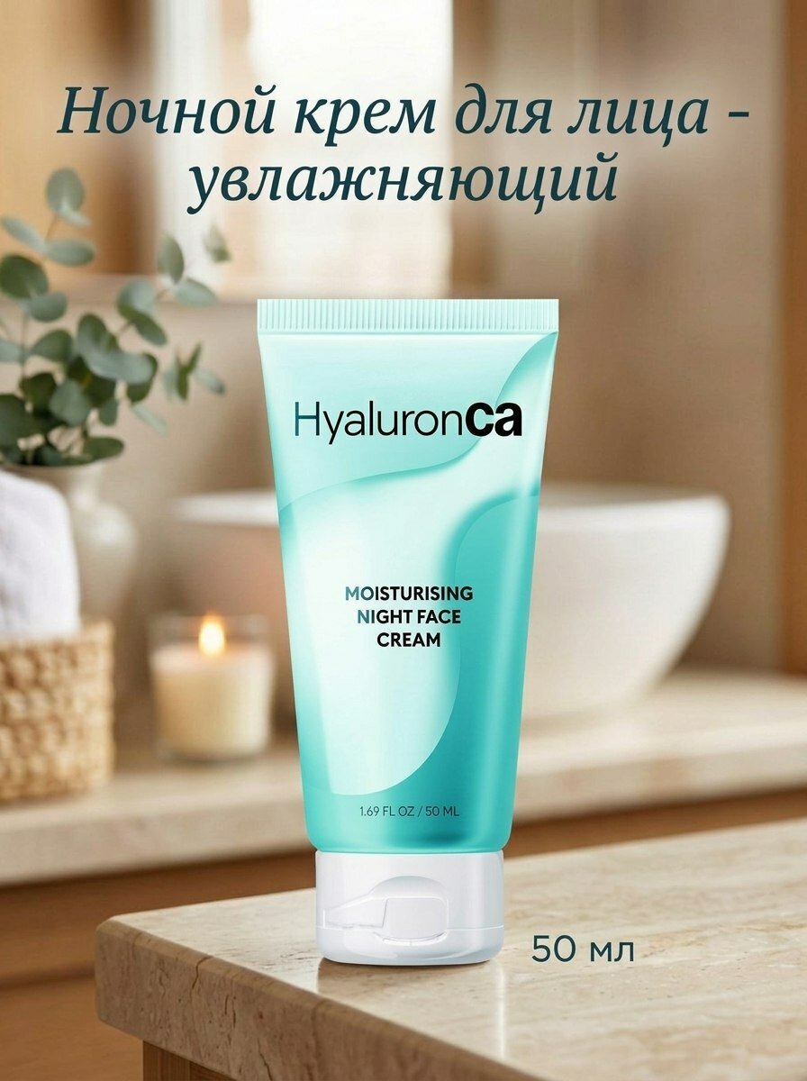 Гиалуроновый увлажняющий ночной крем для лица HyaluronCa 50мл