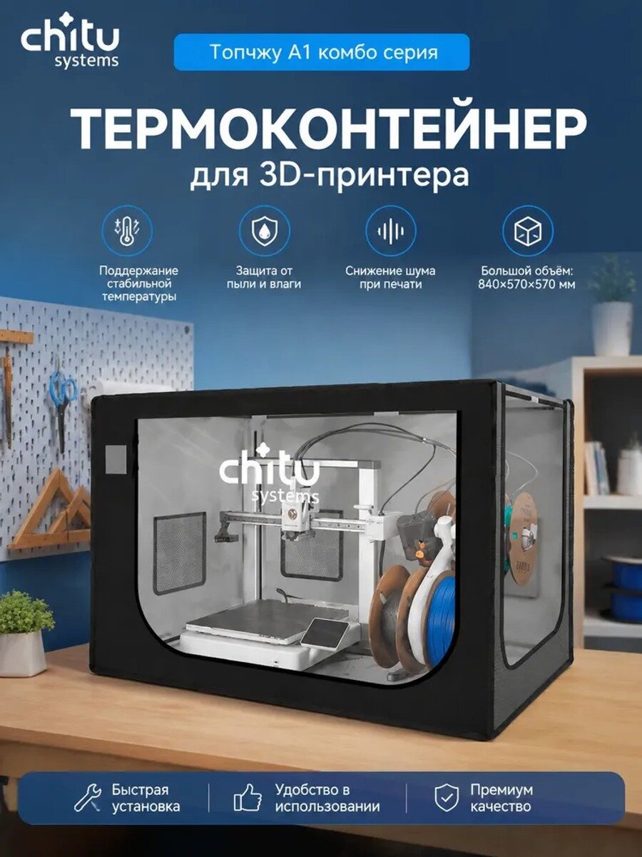Звукоизолирующий и пылезащитный чехол Chitu для 3D-принтеров Bambu Lab A1, Mini, теплоизолирующий бокс