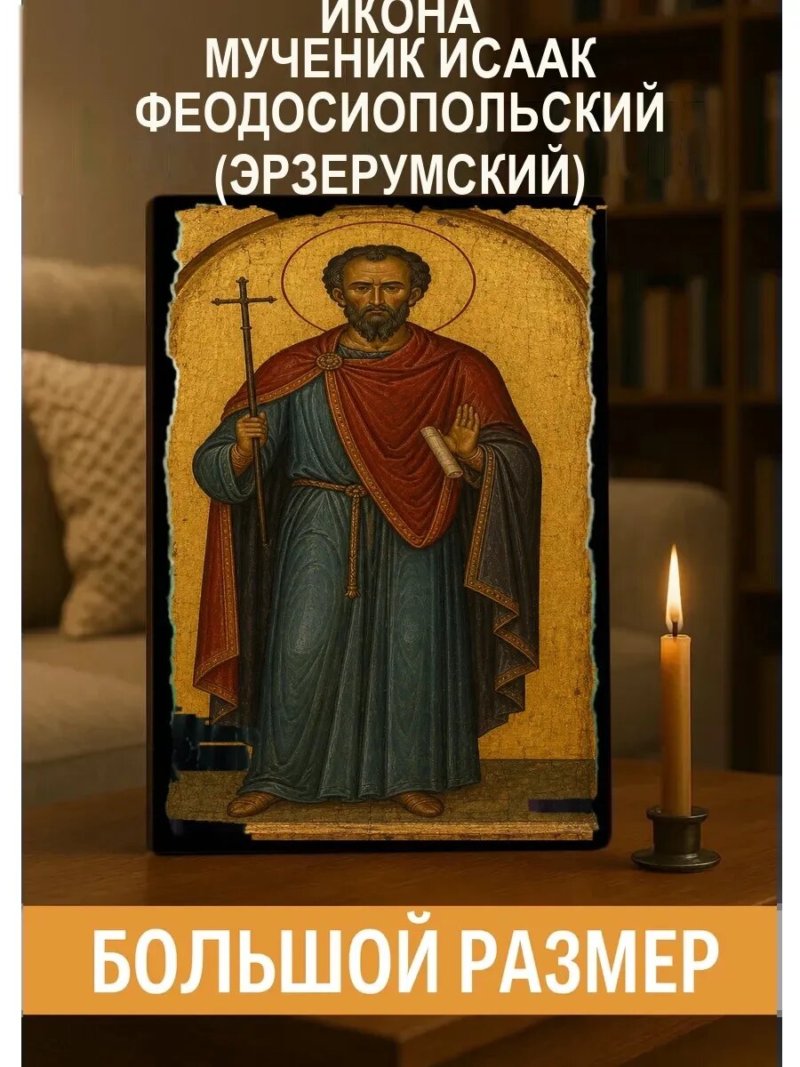 Икона Мученик Исаак Феодосиопольский (Эрзерумский), на дереве