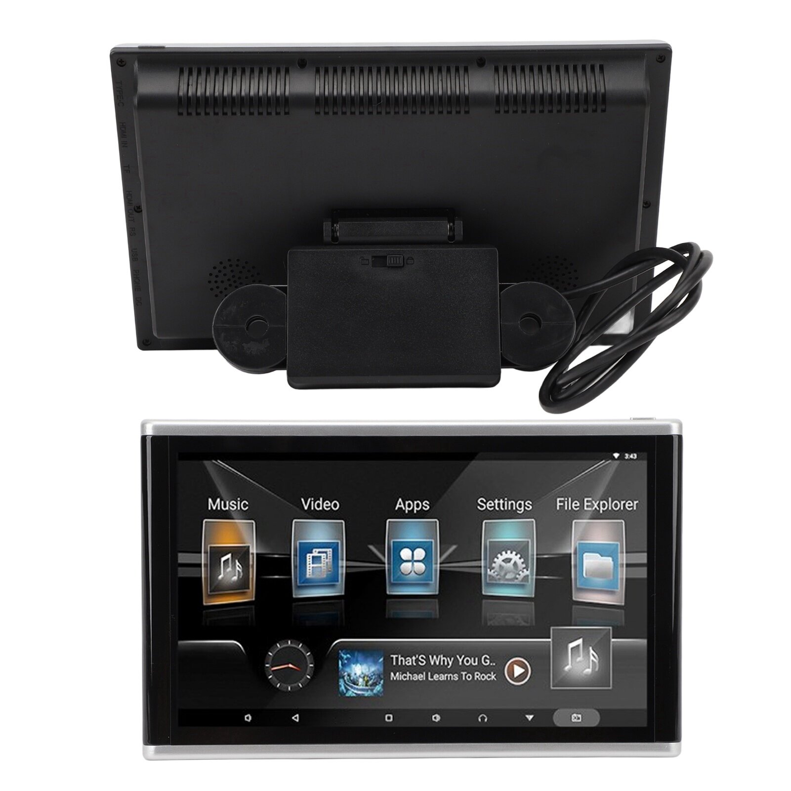 Монитор для подголовника, 10.1 дюйма, 1024x600, с IPS сенсорным экраном, Android 11, для автомобиля