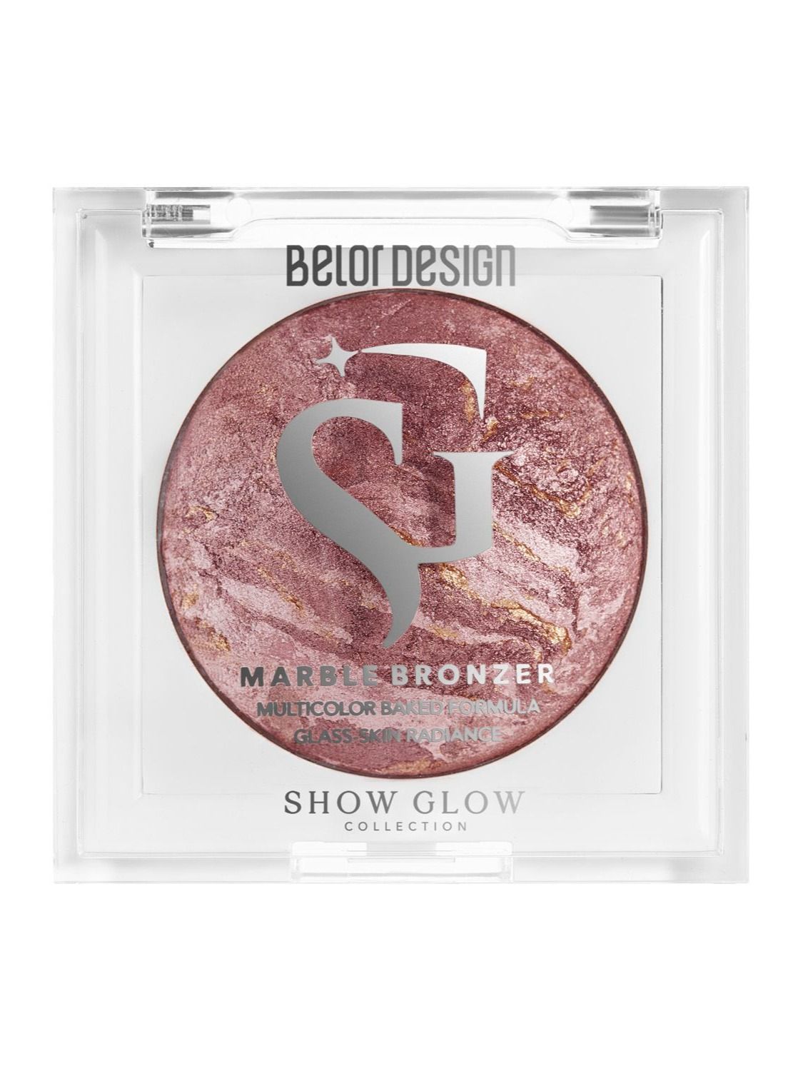 Бронзер для лица Belor Design SHOW GLOW мраморный тон 1 Богемская бронза