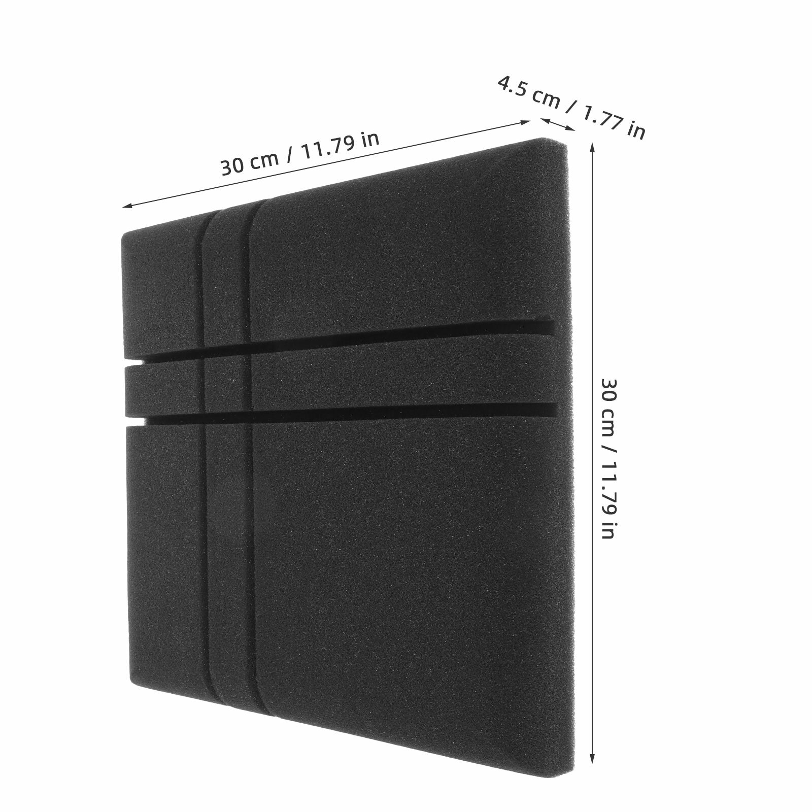 Панель Звукопоглощения 4 Штуки Чёрного Цвета Размер 30.00X30.00X4.50Cm