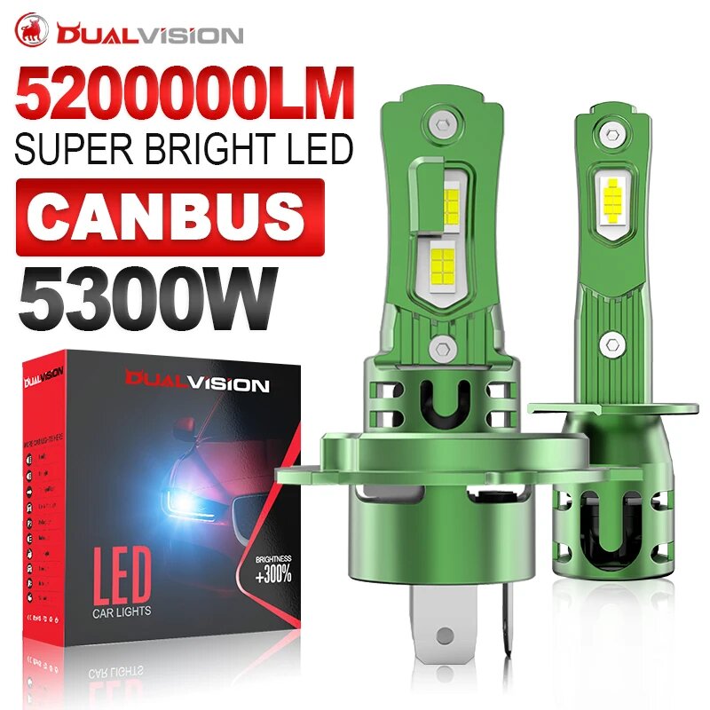 Turbo H4 H1 Светодиодные фары CANBUS Lights H7 H8 H9 H11 9012 HIR2 9005 H7 Turbofan, 4300K Yellow