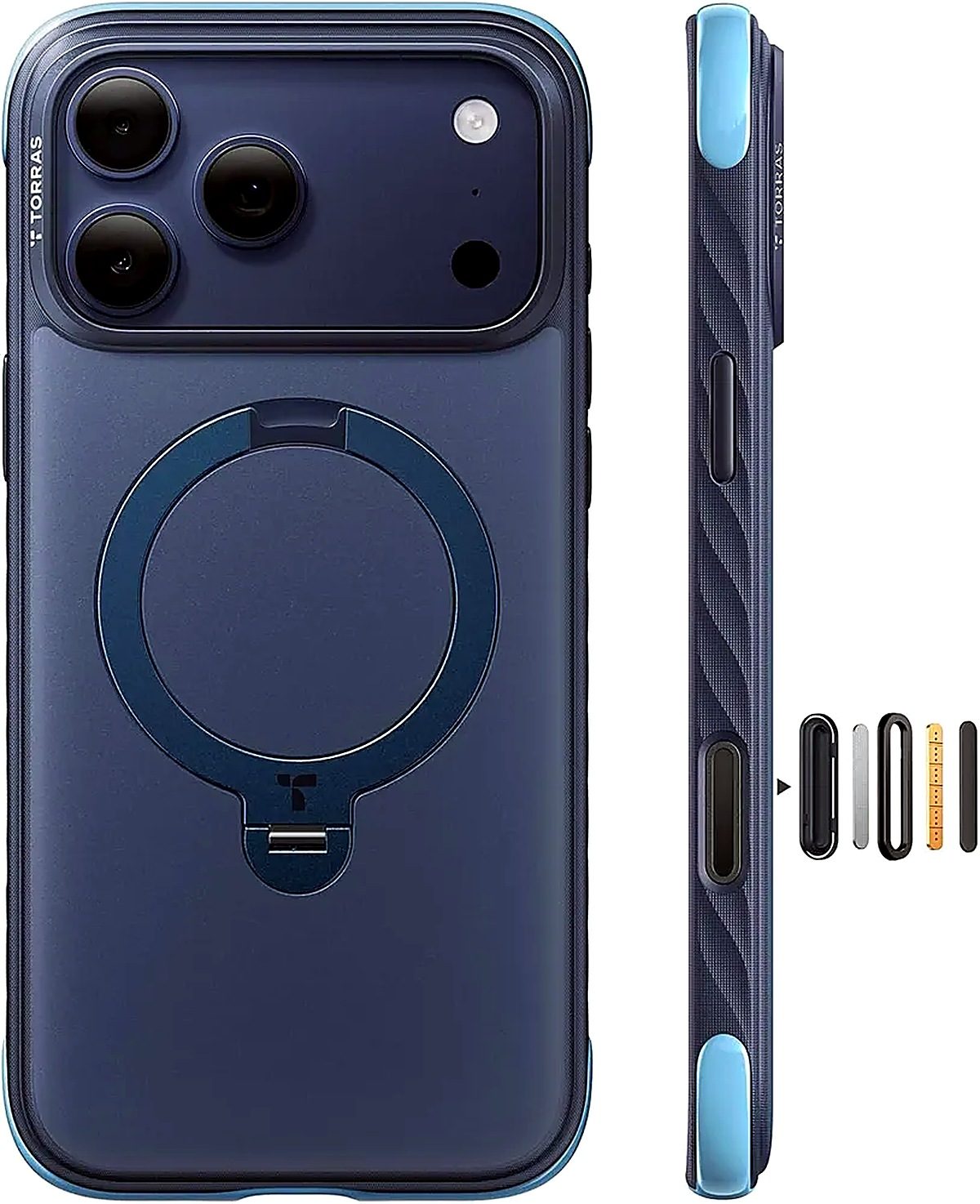 Прочный чехол TORRAS Q3 для iPhone 17 Pro Max с поворотным магнитным держателем на 360, совместимый с MagSafe