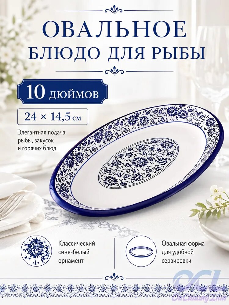 Тарелка десертная 24 см 1 шт белый