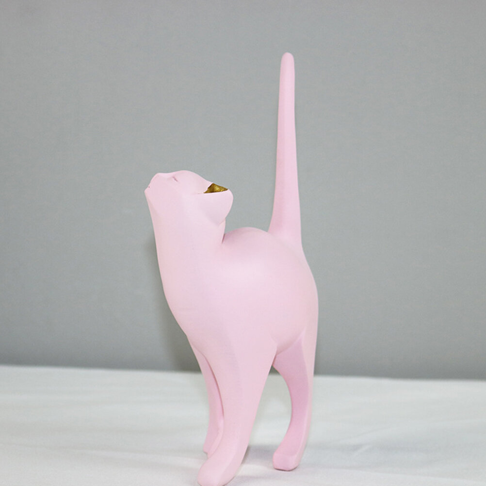 Резиновая Фигурка В Forme Кошки Розового Цвета Для Украшения Дома 9X9Cm