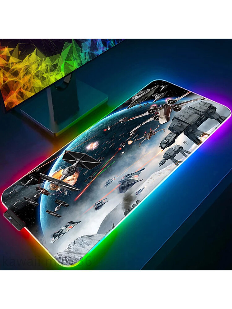 RGB LED Star Wars Игровая клавиатура и коврик для мыши из серии фильмов Marvel "Звездные войны", USB, размер 40x90xxl