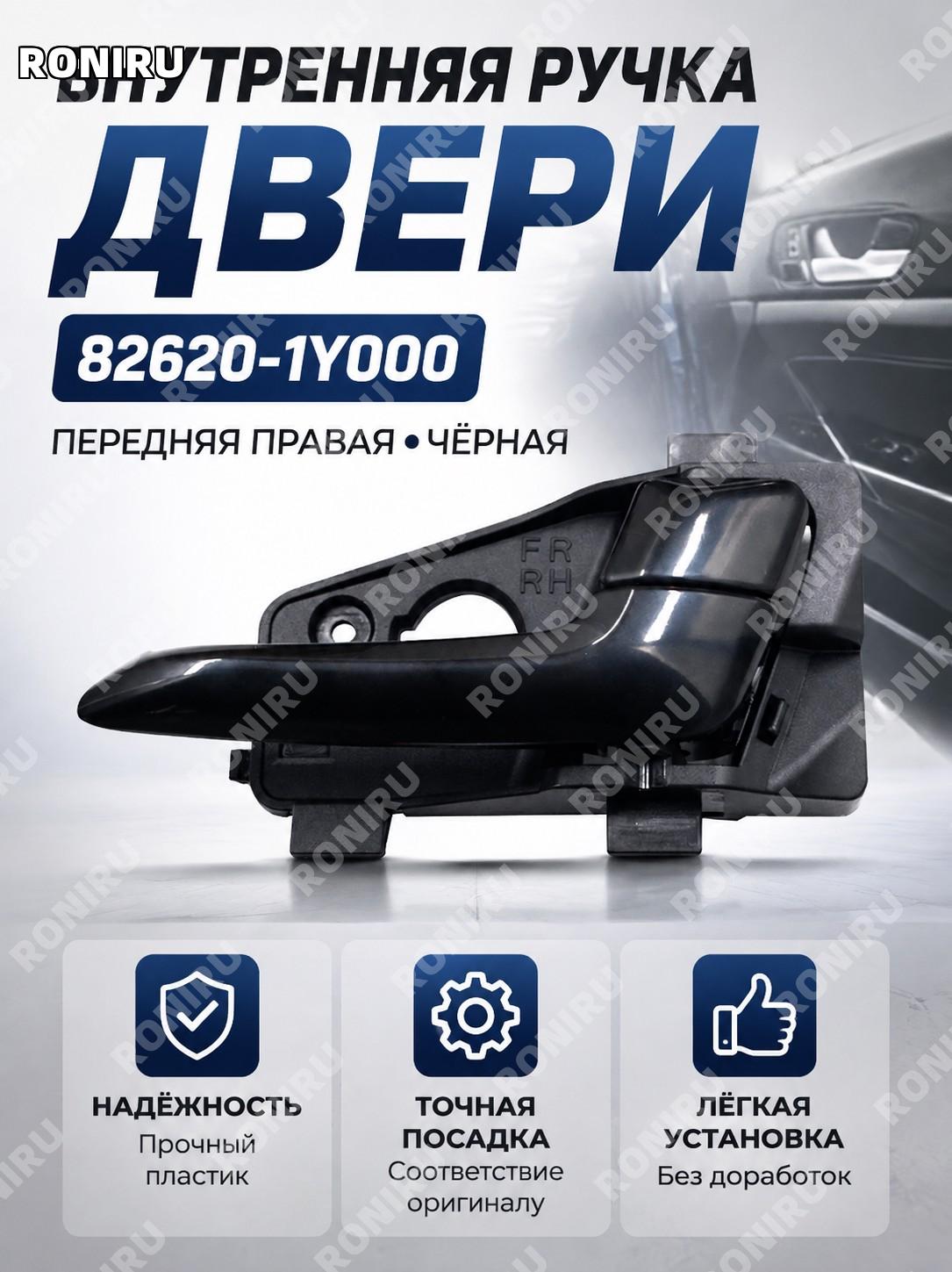 Ручка двери передняя правая 82620-1Y000 черная для автомобиля, дверная ручка GP2-KA1202 замена детали для авто