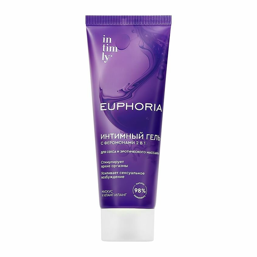 INTIMLY Лубрикант интимный EUPHORIA с феромонами 2 в 1 (Мускус и иланг-иланг) 75 мл