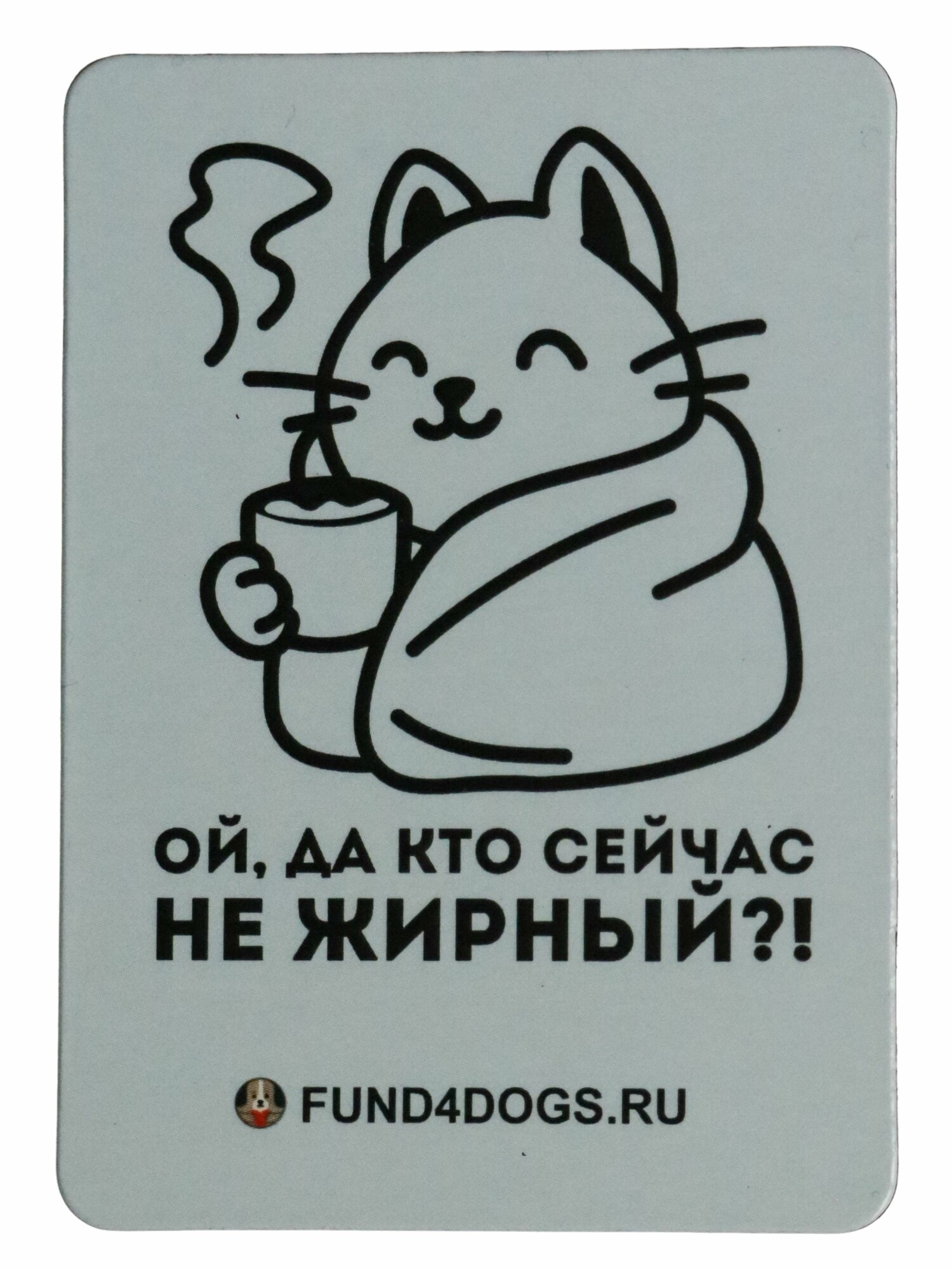 Магнит кот в пледе "Ой, да кто сейчас не жирный"