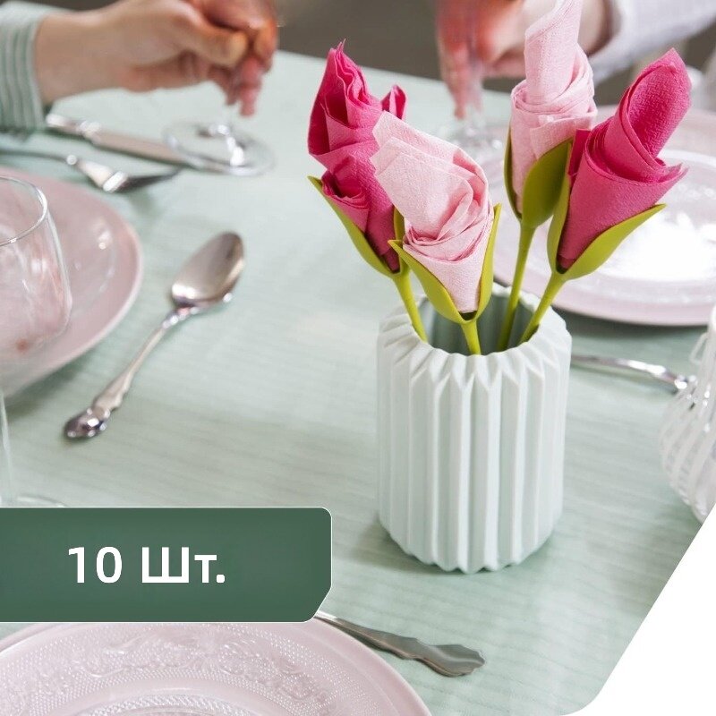 Держатель для салфеток цветочный, зеленый, 10 шт, полипропилен