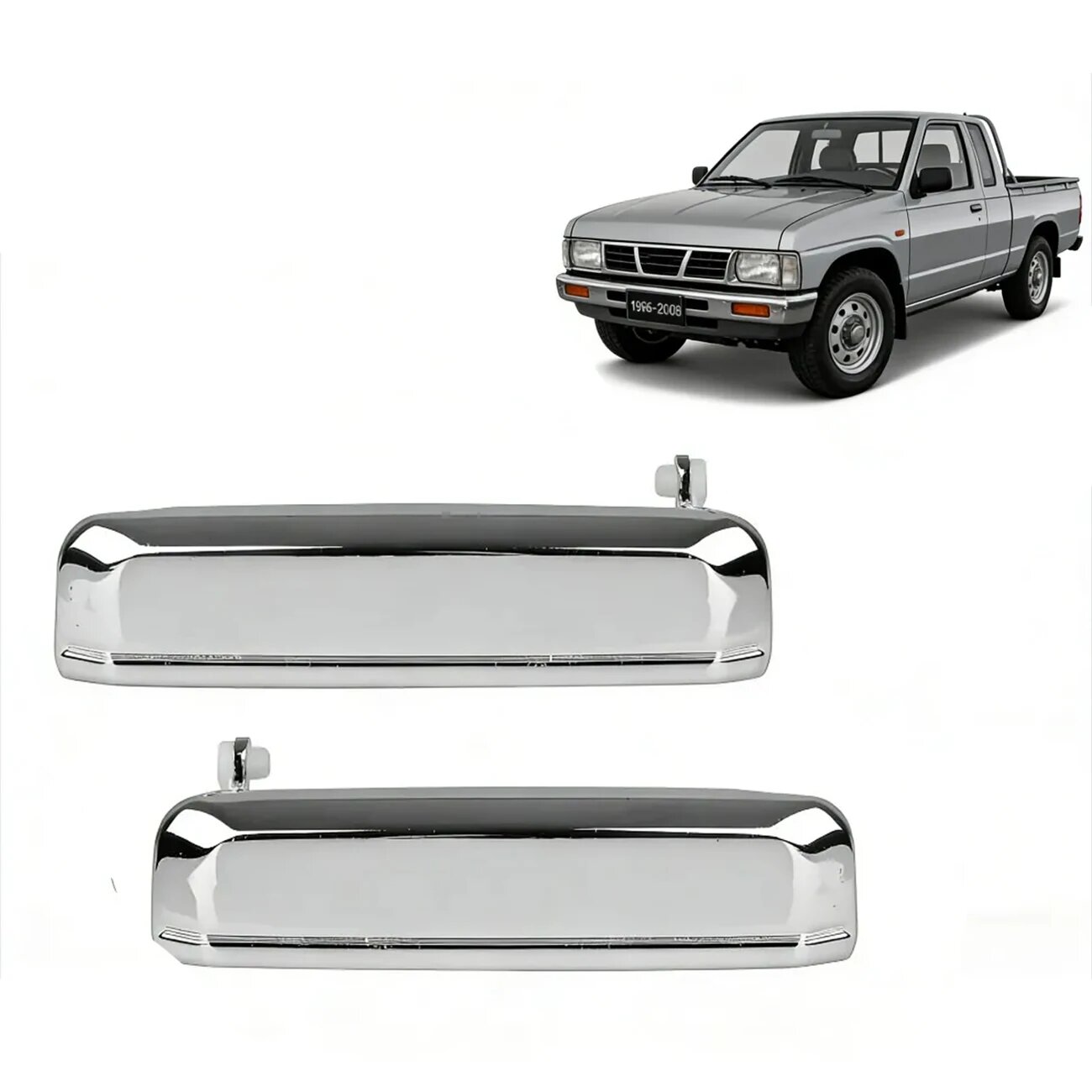 Комплект из 2 наружных дверных ручек для Nissan D21 1986-1994, Sentra 1982-1986, Pickup 1995-1997, Pathfinder 87-95, артикулы 80607-01A10, 80606-01A10
