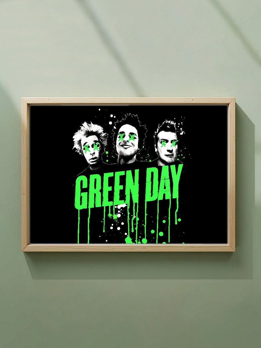 Постер, плакат на стену "Green Day" 42 см х 29,7 см (А3), Без Рамы
