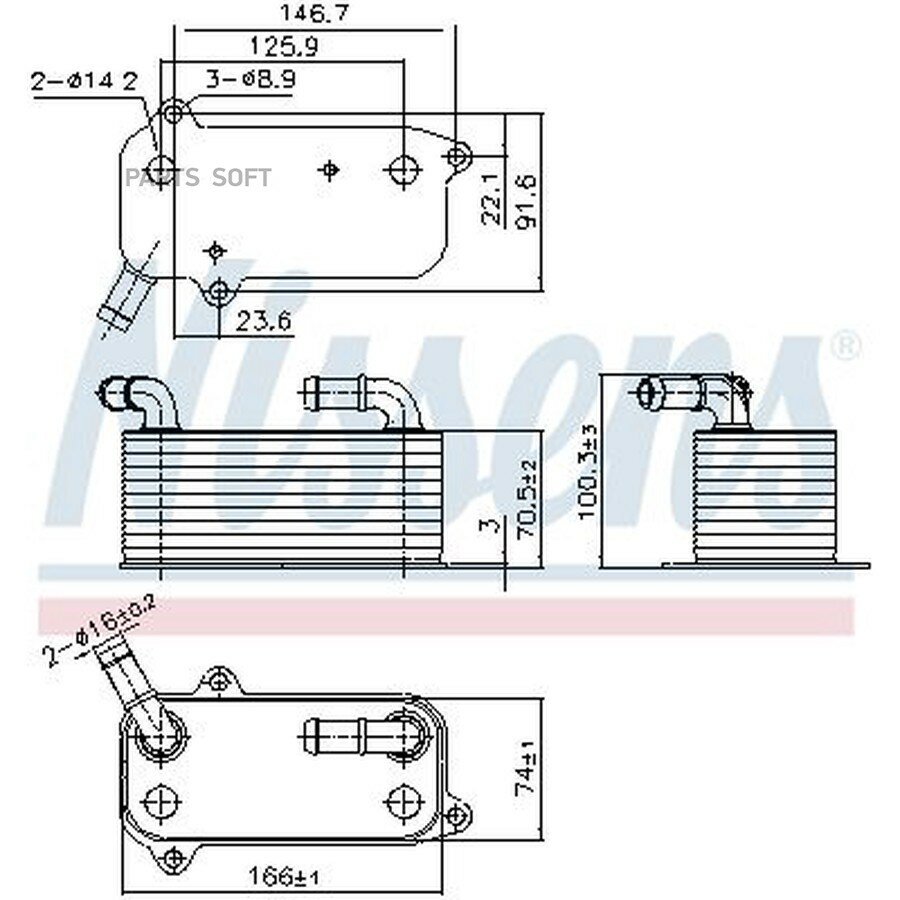 91389, Радиатор масляный от официального дистрибьютора, NISSENS, артикул 91389