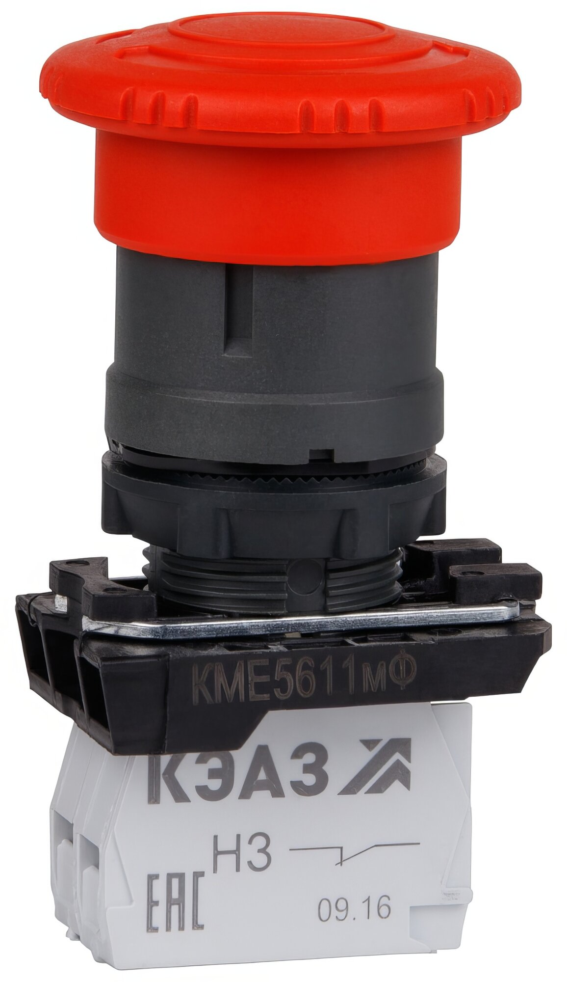 Кнопка КМЕ5611мФ-красный-1но+1нз-гриб-IP65-