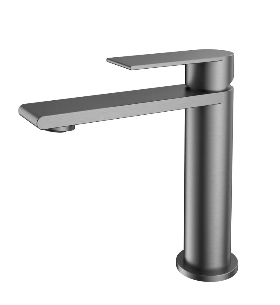 Смеситель для раковины Vincea Vogue SS VBF-2VS1GM вороненая сталь, матовый, кран для ванной в раковину, из нержавеющей стали, рычажный, с керамическим картриджем