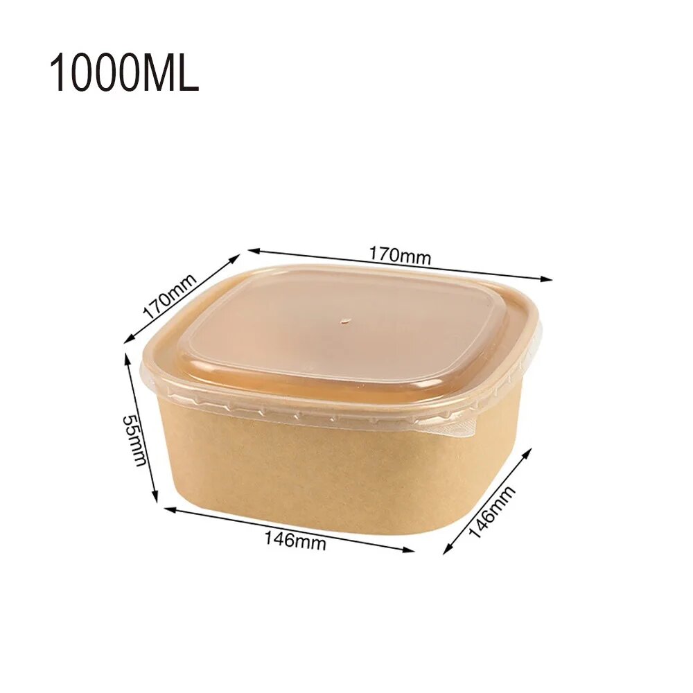 Ланч-боксы из крафт-бумаги 1000ML 10 шт.