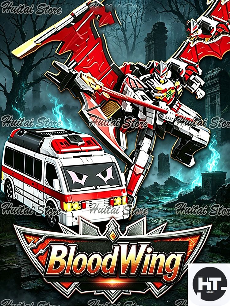 SAMG. Трансформер "Blood Wing" 2 в 1, робот и скорая помощь, фигурка робота высота 25 см, метал кард бот w, игрушка для мальчиков