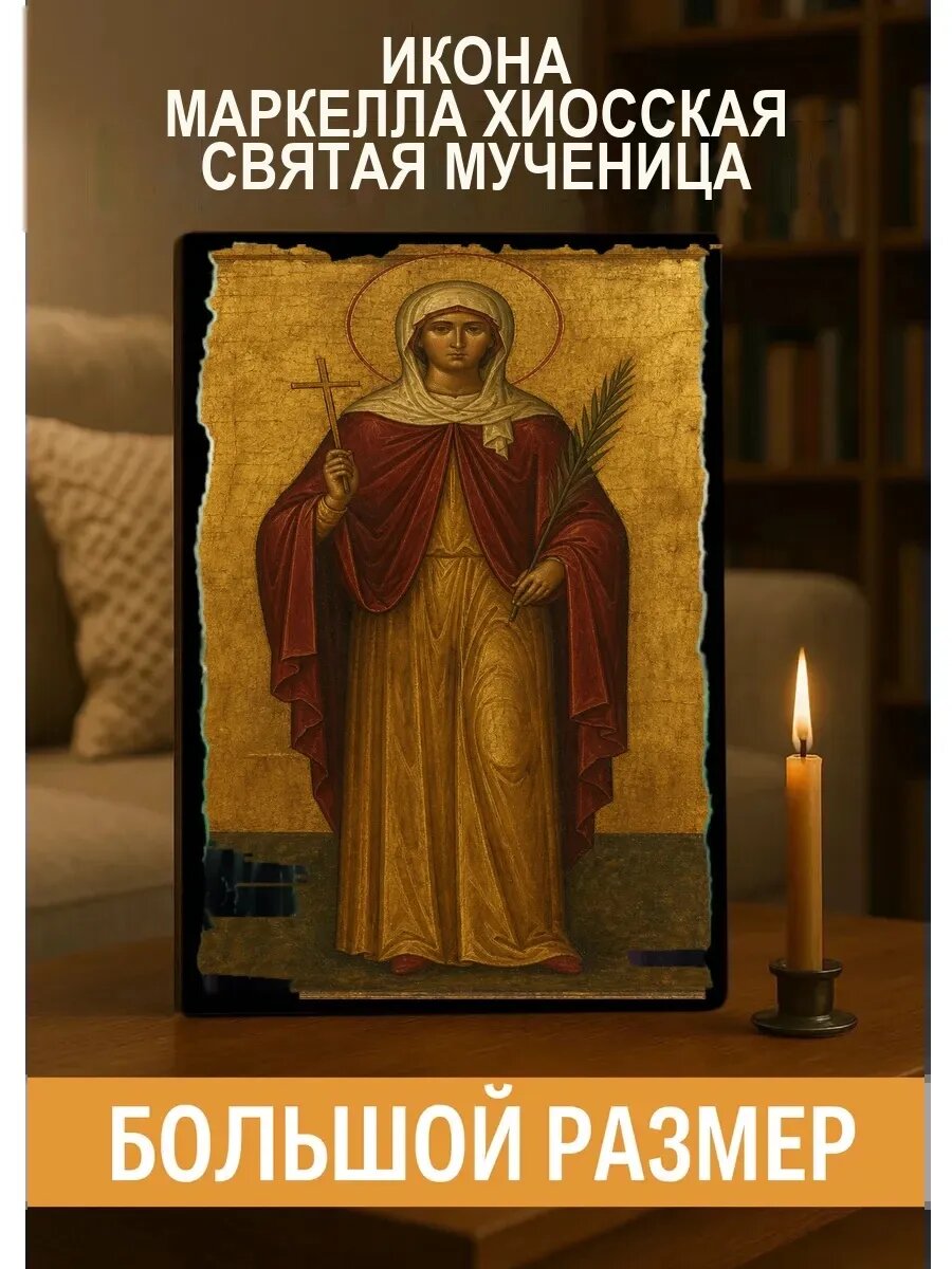 Икона Маркелла Хиосская, на дереве, 30×40 см, освящённая, ручная работа