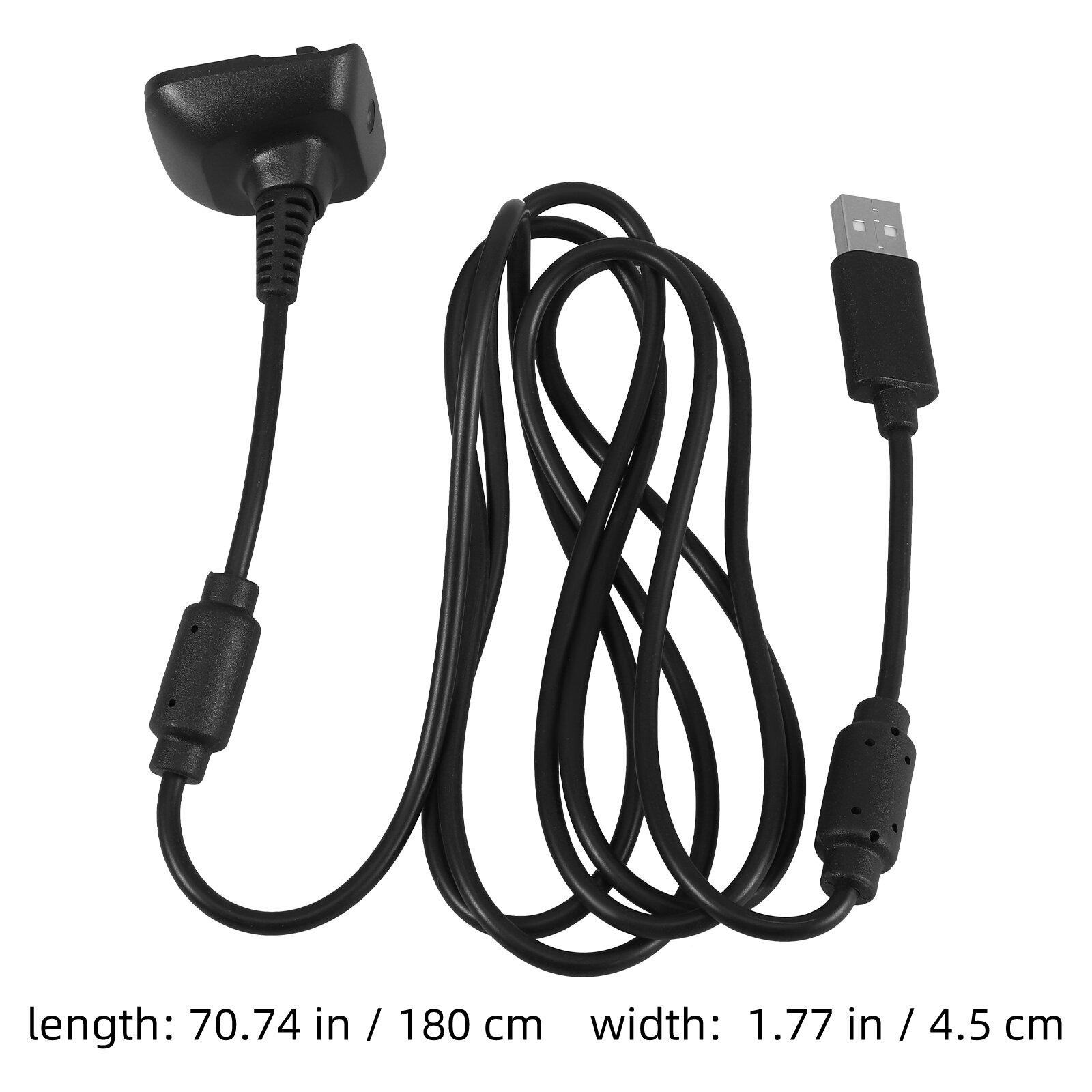 Контроллер Для Игры С Поддержкой Зарядного Кабеля Usb Совместимый С Xbo X360 Чёрный 180.00X4.50X4.50Cm