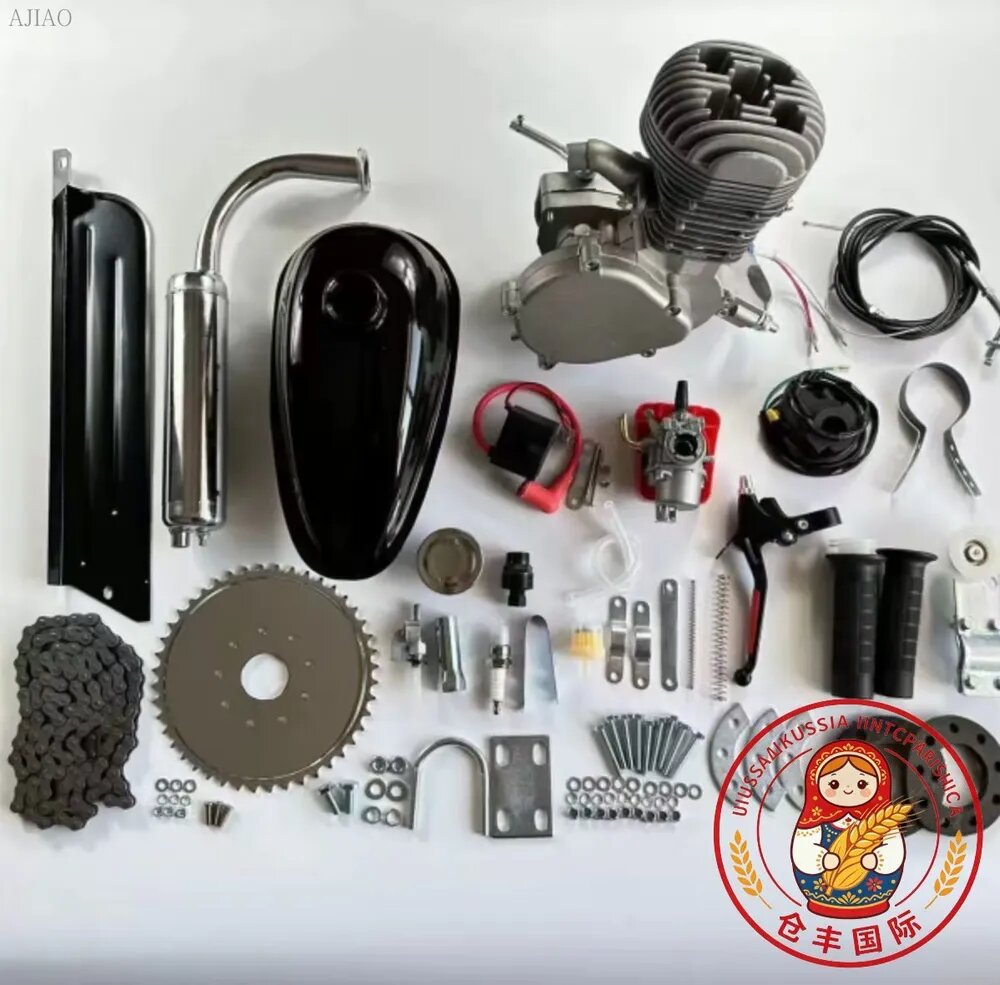 Двигатель веломотор F100 CC (100 см3), комплект для установки (раздельные цилиндр и головка)